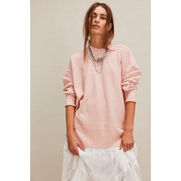 Free People Sweaters - Free People NWT Pink Lotus Phoebe Oversized Pullover Sweater Size M
